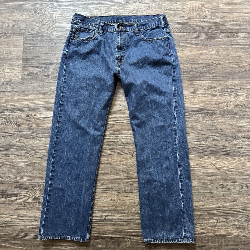 Levis 569 Loose Straight Fit Jeans Mens 36x34 Dark Wash Stretch Denim